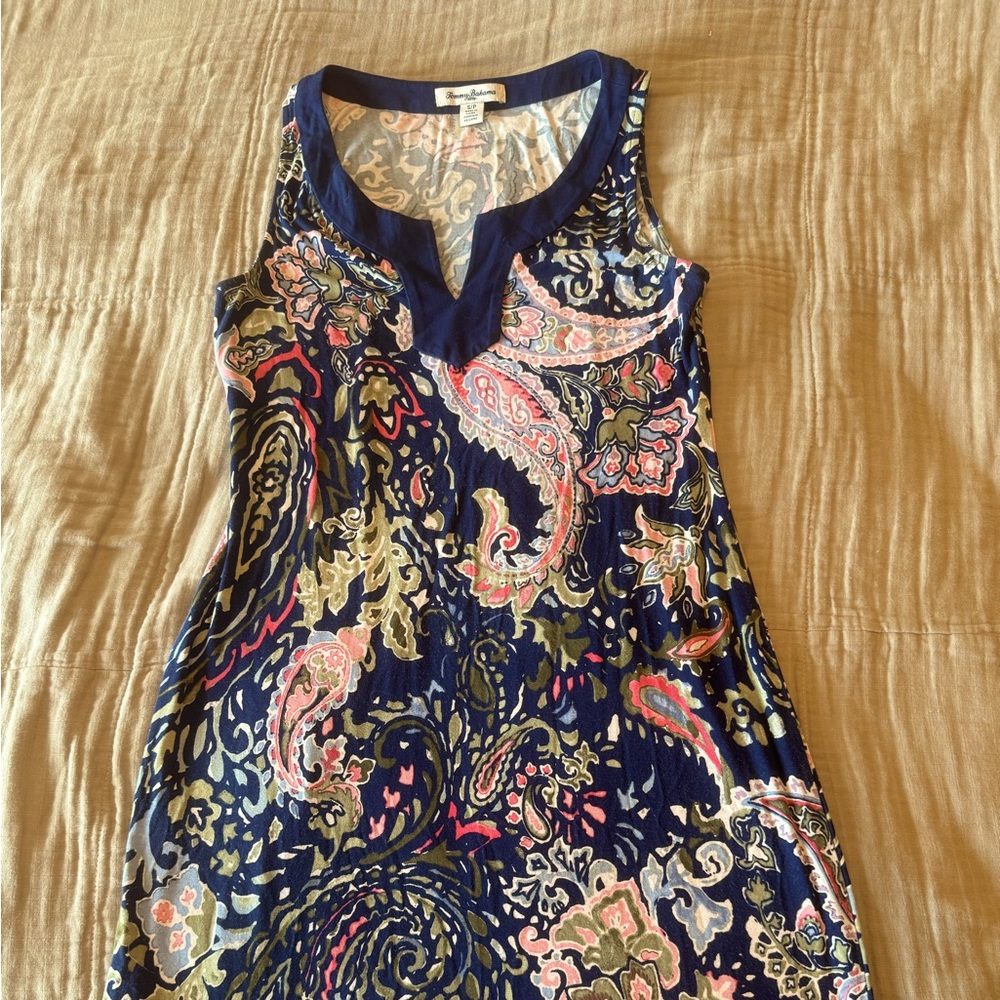 Tommy Bahama Navy Paisley Dress Size Small